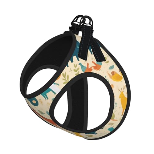 L Pet Leash Vest Hundegeschirr – Kleine Größe Tiermuster Druck Leine Set mit Schnalle, Hundebegleiter Outdoor Hund Gassigehen L Pet Leash Vest Hundegeschirr – Kleine Größe Tiermuster Druck Leine Set mit Schnalle, Hundebegleiter Outdoor Hund Gassigehen von LLOTPQ