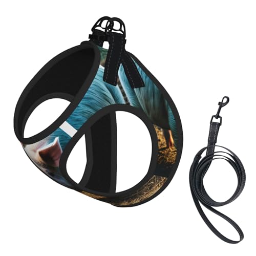 L Pet Leash Vest Hundegeschirr – Kleine Schweine im Bauernhof-Druck, Leinen-Set mit Schnalle, Hundebegleiter, Outdoor-Spaziergänge von LLOTPQ