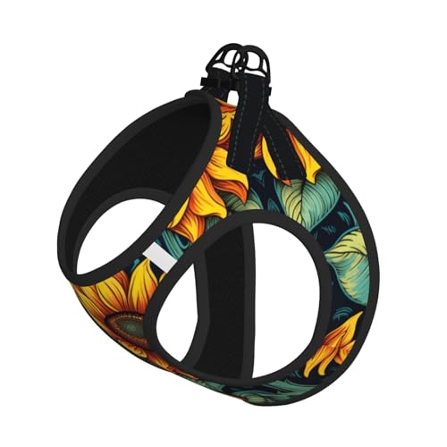 L Pet Leash Vest Hundegeschirr – kleine Größe, Frühlings-Sonnenblumen, Retro-Blumendruck-Leinen-Set mit Schnalle, Hundebegleiter, Outdoor-Hund L Pet Leash Vest Hundegeschirr – kleine Größe, Frühlings-Sonnenblumen, Retro-Blumendruck-Leinen-Set mit Schnalle, Hundebegleiter, Outdoor-Hund von LLOTPQ