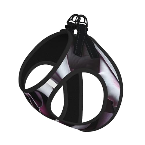 L Pet Leash Vest Hundegeschirr – kleine Größe, Gothic-Rosen-Blumendruck-Leinen-Set mit Schnalle, Hundebegleiter, Outdoor-Spaziergänge von LLOTPQ