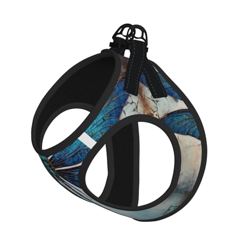L Pet Leash Vest Hundegeschirr – kleine Größe, Kunst-Blaue Libellen-Druck-Leine, Set mit Schnalle, Hundebegleiter, Outdoor-Spaziergänge L Pet Leash Vest Hundegeschirr – kleine Größe, Kunst-Blaue Libellen-Druck-Leine, Set mit Schnalle, Hundebegleiter, Outdoor-Spaziergänge von LLOTPQ