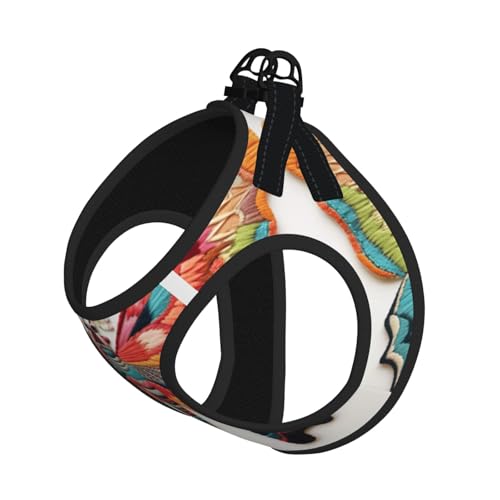 L Pet Leash Vest Hundegeschirr – kleine Größe, Stickerei, buntes Schmetterlings-Druck, Leinen-Set mit Schnalle, Hundebegleiter, Outdoor-Hund L Pet Leash Vest Hundegeschirr – kleine Größe, Stickerei, buntes Schmetterlings-Druck, Leinen-Set mit Schnalle, Hundebegleiter, Outdoor-Hund von LLOTPQ
