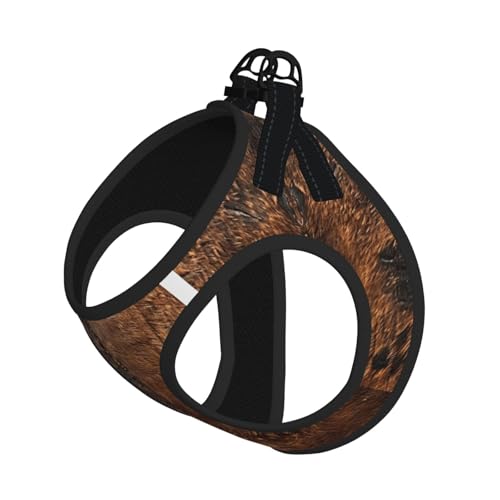 L Pet Leash Vest Hundegeschirr – kleine Größe, braunes Rindsleine, Kunstdruck-Leinen-Set mit Schnalle, Hundebegleiter, Outdoor-Spaziergänge von LLOTPQ
