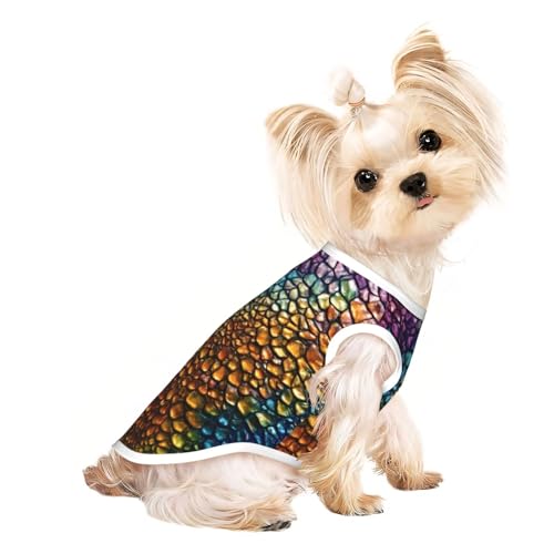 L Pet atmungsaktives ärmelloses T-Shirt – weiche, klassische Schlangenhaut-Druck, dehnbare Weste für kleine, mittelgroße Hunde und Katzen von LLOTPQ