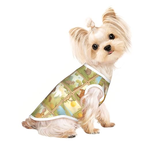 L Pet atmungsaktives ärmelloses T-Shirt – weiche Cartoon-Tiere, Kaninchen-Druck, dehnbare Weste für kleine, mittelgroße Hunde und Katzen L Pet atmungsaktives ärmelloses T-Shirt – weiche Cartoon-Tiere, Kaninchen-Druck, dehnbare Weste für kleine, mittelgroße Hunde und Katzen von LLOTPQ