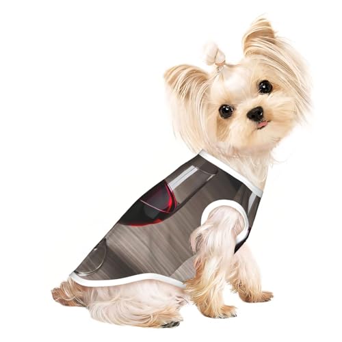L Pet atmungsaktives ärmelloses T-Shirt – weiche Weinflasche mit Glasdruck, dehnbare Weste für kleine, mittelgroße Hunde und Katzen L Pet atmungsaktives ärmelloses T-Shirt – weiche Weinflasche mit Glasdruck, dehnbare Weste für kleine, mittelgroße Hunde und Katzen von LLOTPQ