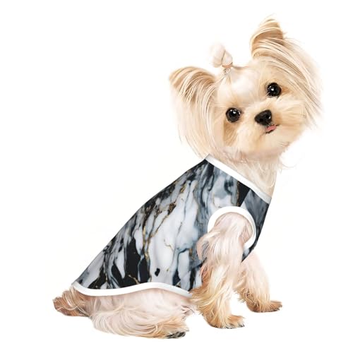 L Pet atmungsaktives ärmelloses T-Shirt – weicher Marmordruck, dehnbare Weste für kleine, mittelgroße Hunde und Katzen L Pet atmungsaktives ärmelloses T-Shirt – weicher Marmordruck, dehnbare Weste für kleine, mittelgroße Hunde und Katzen von LLOTPQ