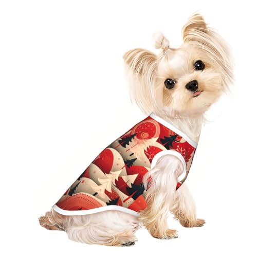 L Pet atmungsaktives ärmelloses T-Shirt – weicher Weihnachtsbaum-Hausaufdruck, dehnbare Weste für kleine, mittelgroße Hunde und Katzen L Pet atmungsaktives ärmelloses T-Shirt – weicher Weihnachtsbaum-Hausaufdruck, dehnbare Weste für kleine, mittelgroße Hunde und Katzen von LLOTPQ