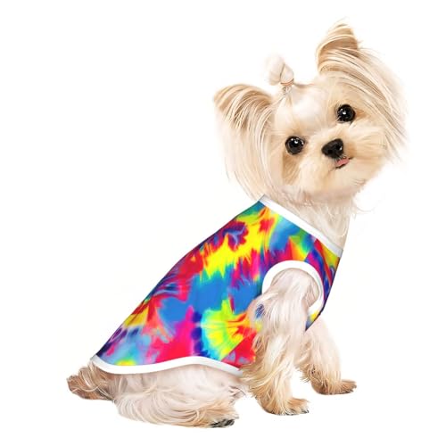 L Pet atmungsaktives ärmelloses T-Shirt – weiches Batikmuster, dehnbare Weste für kleine, mittelgroße Hunde und Katzen L Pet atmungsaktives ärmelloses T-Shirt – weiches Batikmuster, dehnbare Weste für kleine, mittelgroße Hunde und Katzen von LLOTPQ