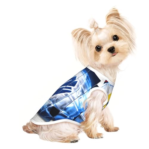 L Pet atmungsaktives ärmelloses T-Shirt – weiches Eishockey-Kunstmuster, dehnbare Weste für kleine, mittelgroße Hunde und Katzen L Pet atmungsaktives ärmelloses T-Shirt – weiches Eishockey-Kunstmuster, dehnbare Weste für kleine, mittelgroße Hunde und Katzen von LLOTPQ