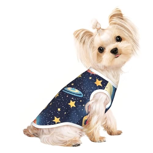 L Pet atmungsaktives ärmelloses T-Shirt – weiches Sternenhimmel-Universum, Weltraumdruck, dehnbare Weste für kleine, mittelgroße Hunde und Katzen L Pet atmungsaktives ärmelloses T-Shirt – weiches Sternenhimmel-Universum, Weltraumdruck, dehnbare Weste für kleine, mittelgroße Hunde und Katzen von LLOTPQ