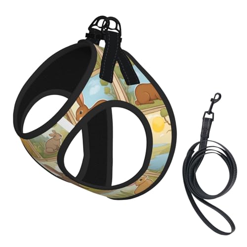 M Haustier-Leine, Hundegeschirr, kleine Größe, Cartoon-Design, niedliches Tier, Kaninchen-Druck, Leinen-Set mit Schnalle, Hundebegleiter, Outdoor-Hund M Haustier-Leine, Hundegeschirr, kleine Größe, Cartoon-Design, niedliches Tier, Kaninchen-Druck, Leinen-Set mit Schnalle, Hundebegleiter, Outdoor-Hund von LLOTPQ