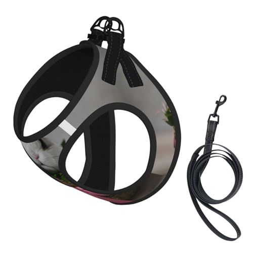 M Haustier-Leine, Hundegeschirr, kleine Größe, Hasen-Rosettenmuster, Leinen-Set mit Schnalle, Hundebegleiter, Outdoor-Spaziergänge von LLOTPQ
