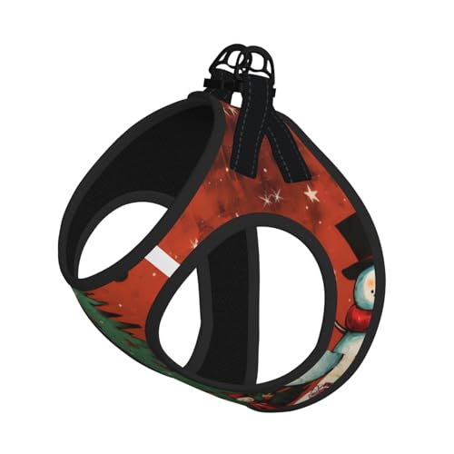 M Haustier-Leine, Hundegeschirr, kleine Größe, Schneemann, Weihnachtsbaum, bedruckt, Leinen-Set mit Schnalle, Hundebegleiter, Outdoor-Spaziergänge von LLOTPQ