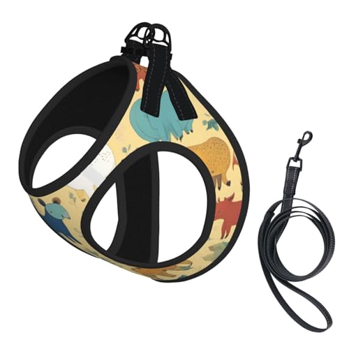 M Haustier-Leine, Hundegeschirr, kleine Größe, Tiermuster-Druck, Leinen-Set mit Schnalle, Hundebegleiter, Outdoor-Spaziergänge M Haustier-Leine, Hundegeschirr, kleine Größe, Tiermuster-Druck, Leinen-Set mit Schnalle, Hundebegleiter, Outdoor-Spaziergänge von LLOTPQ