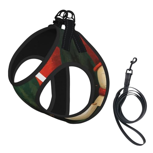M Haustier-Leine, Hundegeschirr, kleine Größe, Weihnachtsbaum-Schneemann-Druck, Leinen-Set mit Schnalle, Hundebegleiter, Outdoor-Spaziergänge von LLOTPQ