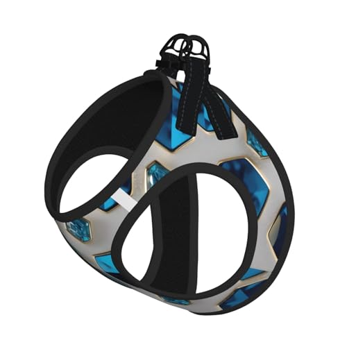 M Haustier-Leine, Hundegeschirr, kleine Größe, blaue Sechsecke und Diamanten, mit Schnalle, Hundebegleiter, Outdoor-Spaziergänge von LLOTPQ