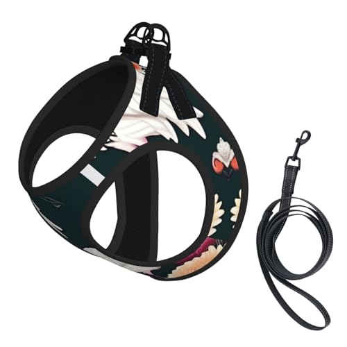 M Haustier-Leine, Hundegeschirr, kleine Größe, zwei Kraniche, Chrysanthemen-Druck, Leinen-Set mit Schnalle, Hundebegleiter, Outdoor-Hund M Haustier-Leine, Hundegeschirr, kleine Größe, zwei Kraniche, Chrysanthemen-Druck, Leinen-Set mit Schnalle, Hundebegleiter, Outdoor-Hund von LLOTPQ