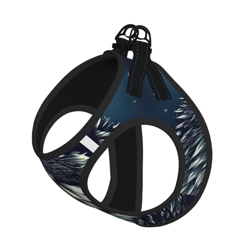 M Pet Leash Vest Dog Harness - Small Size Wolf Night Moon Print Leash Set with Buckle, Canine Companion Outdoor dog walking M Pet Leash Vest Dog Harness - Small Size Wolf Night Moon Print Leash Set with Buckle, Canine Companion Outdoor dog walking von LLOTPQ