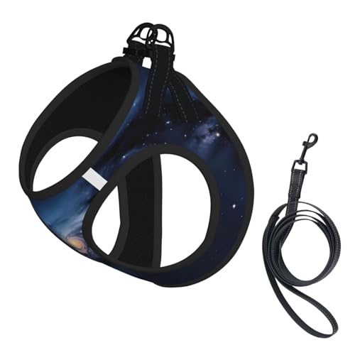 M Pet Leash Vest Dog Harness - Small Sized Universe Milky Way Galaxy Print Leash Set with Buckle, Canine Companion Outdoor dog walking von LLOTPQ
