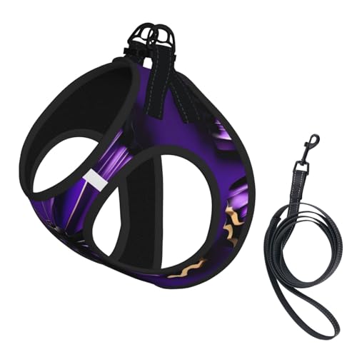 M Pet Leash Vest Hundegeschirr, kleine Größe, niedliches lilafarbenes Schmetterlings-Design, mit Schnalle, Hundebegleiter, Outdoor-Spaziergänge von LLOTPQ