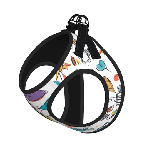 M Pet Leash Vest Hundegeschirr – kleine Größe, bunt, handgezeichnete Federn auf weißem Druck, Leinenset mit Schnalle, Hundebegleiter, Outdoor-Hund M Pet Leash Vest Hundegeschirr – kleine Größe, bunt, handgezeichnete Federn auf weißem Druck, Leinenset mit Schnalle, Hundebegleiter, Outdoor-Hund von LLOTPQ