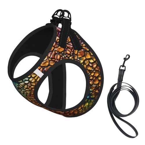 M Pet Leash Vest Hundegeschirr – kleine Größe, klassisches Schlangenhautmuster, Leinenset mit Schnalle, Hundebegleiter, Outdoor-Spaziergänge von LLOTPQ