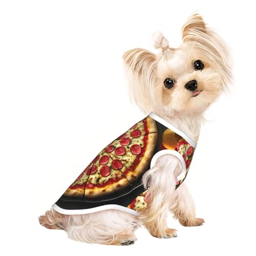 M Pet atmungsaktives ärmelloses T-Shirt – weiche, große Pizza-Druck, dehnbare Weste für kleine, mittelgroße Hunde und Katzen M Pet atmungsaktives ärmelloses T-Shirt – weiche, große Pizza-Druck, dehnbare Weste für kleine, mittelgroße Hunde und Katzen von LLOTPQ