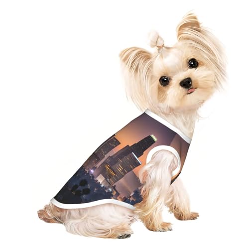 M Pet atmungsaktives ärmelloses T-Shirt – weiche Los Angeles Skyline-Druck, dehnbare Weste für kleine, mittelgroße Hunde und Katzen M Pet atmungsaktives ärmelloses T-Shirt – weiche Los Angeles Skyline-Druck, dehnbare Weste für kleine, mittelgroße Hunde und Katzen von LLOTPQ