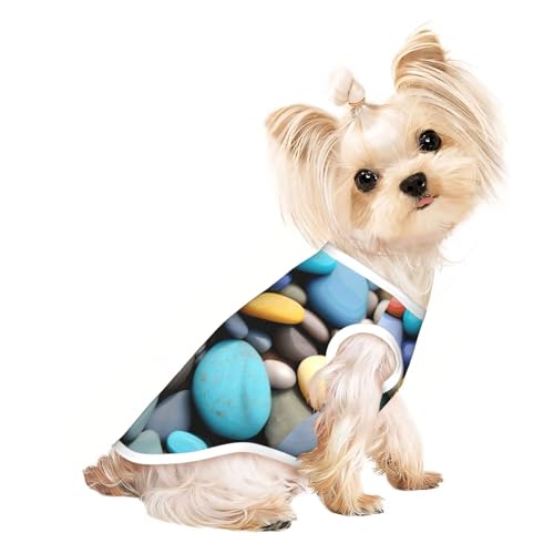 M Pet atmungsaktives ärmelloses T-Shirt – weiche farbige Kieselsteine, dehnbare Weste für kleine, mittelgroße Hunde und Katzen M Pet atmungsaktives ärmelloses T-Shirt – weiche farbige Kieselsteine, dehnbare Weste für kleine, mittelgroße Hunde und Katzen von LLOTPQ