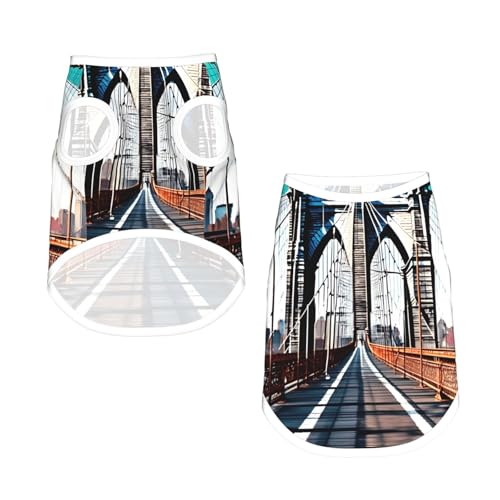 M Pet atmungsaktives ärmelloses T-Shirt – weicher Brooklyn Bridge-Druck, dehnbare Weste für kleine, mittelgroße Hunde und Katzen M Pet atmungsaktives ärmelloses T-Shirt – weicher Brooklyn Bridge-Druck, dehnbare Weste für kleine, mittelgroße Hunde und Katzen von LLOTPQ