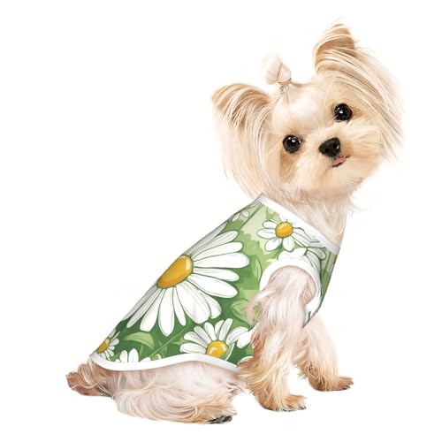M Pet atmungsaktives ärmelloses T-Shirt – weicher Gänseblümchen-Druck, dehnbare Weste für kleine, mittelgroße Hunde und Katzen M Pet atmungsaktives ärmelloses T-Shirt – weicher Gänseblümchen-Druck, dehnbare Weste für kleine, mittelgroße Hunde und Katzen von LLOTPQ
