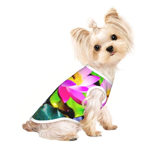 M Pet atmungsaktives ärmelloses T-Shirt – weicher Lotusblumen-Druck, dehnbare Weste für kleine, mittelgroße Hunde und Katzen M Pet atmungsaktives ärmelloses T-Shirt – weicher Lotusblumen-Druck, dehnbare Weste für kleine, mittelgroße Hunde und Katzen von LLOTPQ