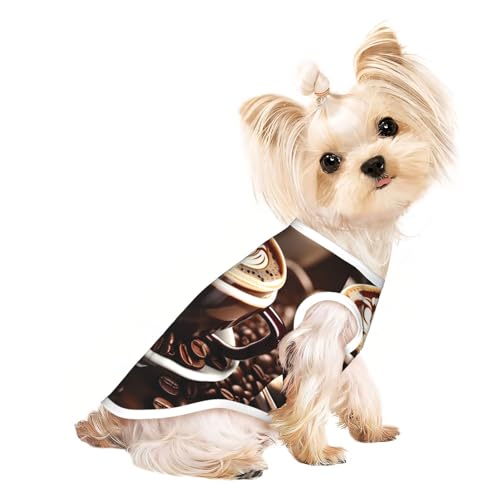 M Pet atmungsaktives ärmelloses T-Shirt – weicher heißer Kaffee mit Kaffeebohnen-Druck, dehnbare Weste für kleine, mittelgroße Hunde und Katzen M Pet atmungsaktives ärmelloses T-Shirt – weicher heißer Kaffee mit Kaffeebohnen-Druck, dehnbare Weste für kleine, mittelgroße Hunde und Katzen von LLOTPQ