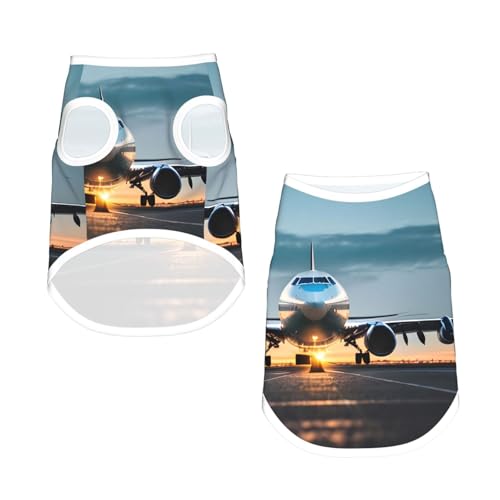 M Pet atmungsaktives ärmelloses T-Shirt – weiches Flugzeug am Abend mit leichtem Druck, dehnbare Weste für kleine, mittelgroße Hunde und Katzen M Pet atmungsaktives ärmelloses T-Shirt – weiches Flugzeug am Abend mit leichtem Druck, dehnbare Weste für kleine, mittelgroße Hunde und Katzen von LLOTPQ