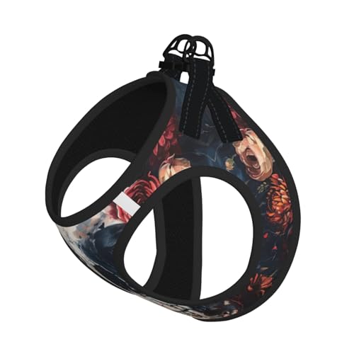 S Haustier-Leine, Hundegeschirr, kleine Größe, Blumen-Totenkopf-Druck, Leinen-Set mit Schnalle, Hundebegleiter, Outdoor-Spaziergänge S Haustier-Leine, Hundegeschirr, kleine Größe, Blumen-Totenkopf-Druck, Leinen-Set mit Schnalle, Hundebegleiter, Outdoor-Spaziergänge von LLOTPQ