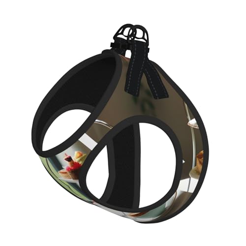 S Haustier-Leine, Hundegeschirr, kleine Größe, Nachmittagstee-Druck, Leinen-Set mit Schnalle, Hundebegleiter, Outdoor-Spaziergänge von LLOTPQ