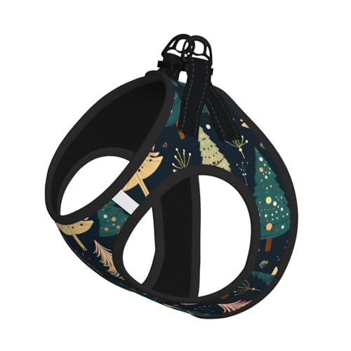 S Haustier-Leine, Hundegeschirr, kleine Größe, Weihnachtsbaum-Druck, Leinen-Set mit Schnalle, Hundebegleiter, Outdoor-Spaziergänge von LLOTPQ