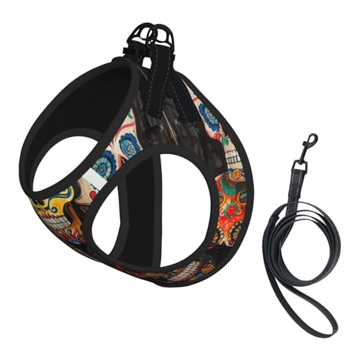 S Haustier-Leine, Hundegeschirr, kleine Größe, mit Totenkopf-Motiv, mit Schnalle, Hundebegleiter, Outdoor-Spaziergänge S Haustier-Leine, Hundegeschirr, kleine Größe, mit Totenkopf-Motiv, mit Schnalle, Hundebegleiter, Outdoor-Spaziergänge von LLOTPQ
