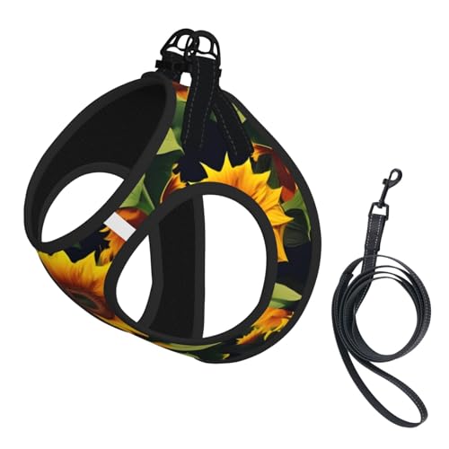 S Haustier-Leine, Hundegeschirr, kleine Größe, schöner Sonnenblumen-Druck, Leinen-Set mit Schnalle, Hundebegleiter, Outdoor-Spaziergänge S Haustier-Leine, Hundegeschirr, kleine Größe, schöner Sonnenblumen-Druck, Leinen-Set mit Schnalle, Hundebegleiter, Outdoor-Spaziergänge von LLOTPQ