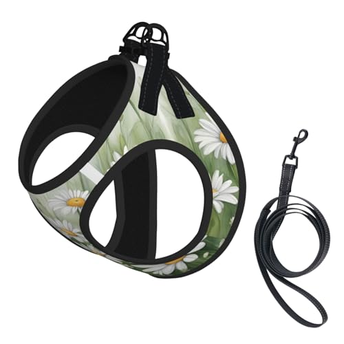 S Haustier-Leine, Hundegeschirr, kleine Größe, weißes Gänseblümchen-Design, mit Schnalle, Hundebegleiter, Outdoor-Spaziergänge S Haustier-Leine, Hundegeschirr, kleine Größe, weißes Gänseblümchen-Design, mit Schnalle, Hundebegleiter, Outdoor-Spaziergänge von LLOTPQ