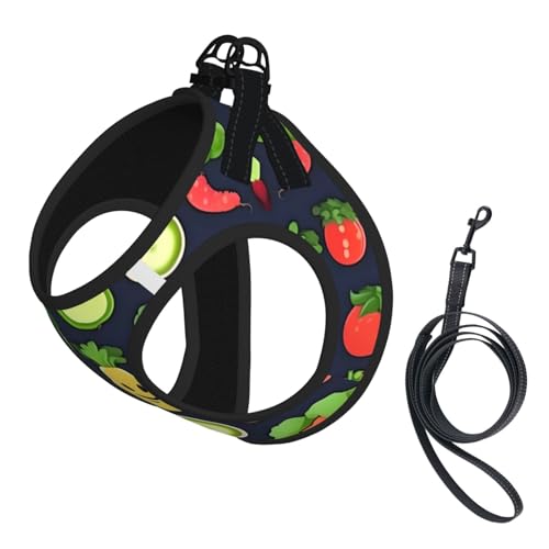 S Pet Leash Vest Dog Harness - Small Size Cartoon Vegetable Fruit Print Leash Set with Buckle, Canine Companion Outdoor dog walking S Pet Leash Vest Dog Harness - Small Size Cartoon Vegetable Fruit Print Leash Set with Buckle, Canine Companion Outdoor dog walking von LLOTPQ