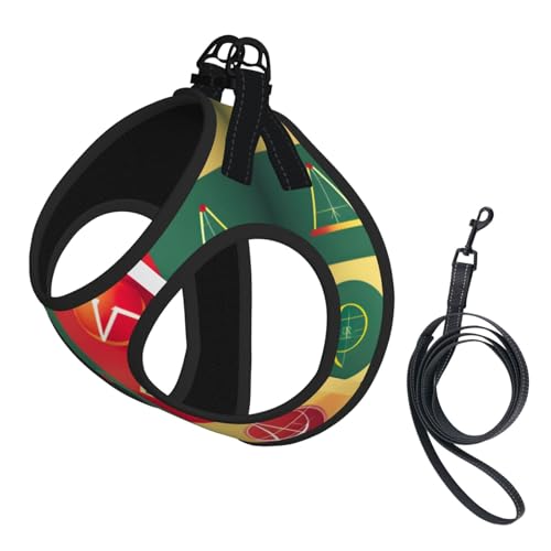 S Pet Leash Vest Hundegeschirr – kleine Größe, Schulmathematik-Symbole, bedrucktes Leinen-Set mit Schnalle, Hundebegleiter, Outdoor-Spaziergänge von LLOTPQ