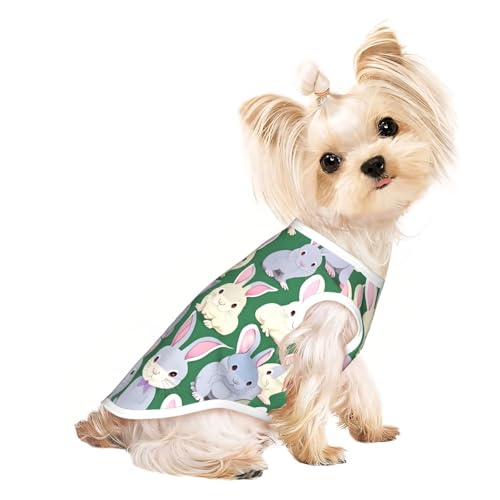 S Pet atmungsaktives ärmelloses T-Shirt – weich, mit niedlichem Hasen-Druck, dehnbare Weste für kleine, mittelgroße Hunde und Katzen S Pet atmungsaktives ärmelloses T-Shirt – weich, mit niedlichem Hasen-Druck, dehnbare Weste für kleine, mittelgroße Hunde und Katzen von LLOTPQ