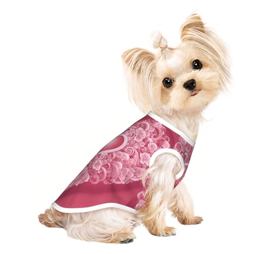 S Pet atmungsaktives ärmelloses T-Shirt – weich, romantisch, Herzmuster, dehnbare Weste für kleine, mittelgroße Hunde und Katzen S Pet atmungsaktives ärmelloses T-Shirt – weich, romantisch, Herzmuster, dehnbare Weste für kleine, mittelgroße Hunde und Katzen von LLOTPQ
