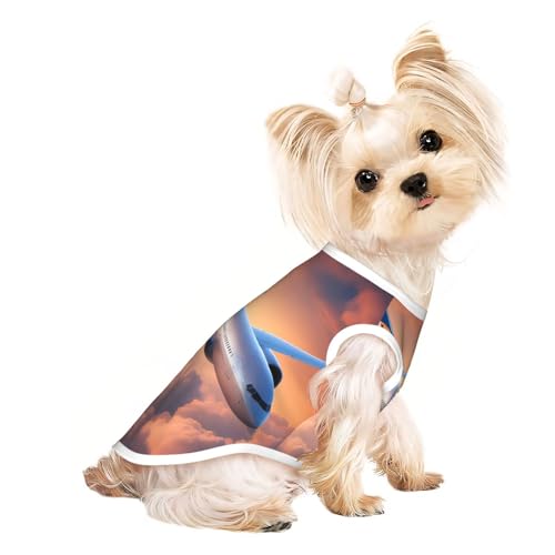 S Pet atmungsaktives ärmelloses T-Shirt – weiche, schöne Himmelsflugzeug-Druck, dehnbare Weste für kleine, mittelgroße Hunde und Katzen S Pet atmungsaktives ärmelloses T-Shirt – weiche, schöne Himmelsflugzeug-Druck, dehnbare Weste für kleine, mittelgroße Hunde und Katzen von LLOTPQ