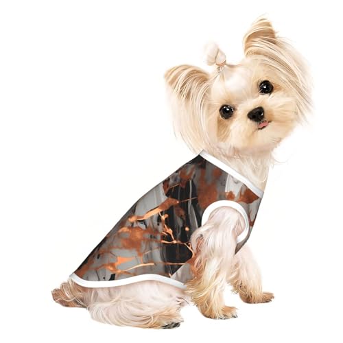 S Pet atmungsaktives ärmelloses T-Shirt – weiche Marmor-Textur, Kupferspritzer-Druck, dehnbare Weste für kleine, mittelgroße Hunde und Katzen S Pet atmungsaktives ärmelloses T-Shirt – weiche Marmor-Textur, Kupferspritzer-Druck, dehnbare Weste für kleine, mittelgroße Hunde und Katzen von LLOTPQ