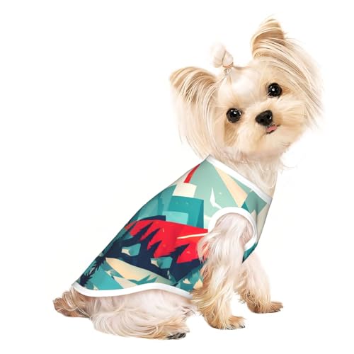 S Pet atmungsaktives ärmelloses T-Shirt – weiche Reise-, Berglandschafts-Druck, dehnbare Weste für kleine, mittelgroße Hunde und Katzen S Pet atmungsaktives ärmelloses T-Shirt – weiche Reise-, Berglandschafts-Druck, dehnbare Weste für kleine, mittelgroße Hunde und Katzen von LLOTPQ