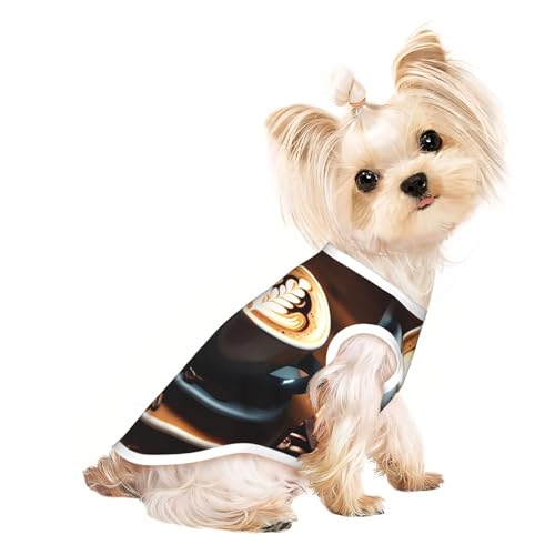 S Pet atmungsaktives ärmelloses T-Shirt – weicher, köstlicher Kaffee-Druck, dehnbare Weste für kleine, mittelgroße Hunde und Katzen S Pet atmungsaktives ärmelloses T-Shirt – weicher, köstlicher Kaffee-Druck, dehnbare Weste für kleine, mittelgroße Hunde und Katzen von LLOTPQ