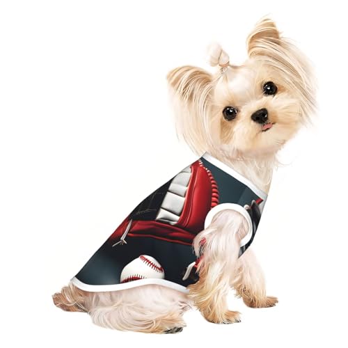 S Pet atmungsaktives ärmelloses T-Shirt – weicher Baseball- und Handschuh-Druck, dehnbare Weste für kleine, mittelgroße Hunde und Katzen S Pet atmungsaktives ärmelloses T-Shirt – weicher Baseball- und Handschuh-Druck, dehnbare Weste für kleine, mittelgroße Hunde und Katzen von LLOTPQ